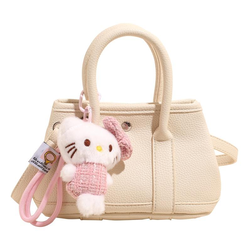 Korean Niche Dopamine Lychee Pattern Portable Bucket Bag Casual Simple Versatile Temperament Commuter Messenger Women's Bag