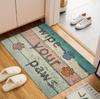 Paw Print Pattern Carpet Mat Rug Non-Slip Area Rug Home Decoration for Entryway Living Room Bedroom Decor Welcome Mat
