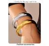 INS Style 18K Gold Plated Crescent C-Shaped Polished Titanium Steel Bangle for Women