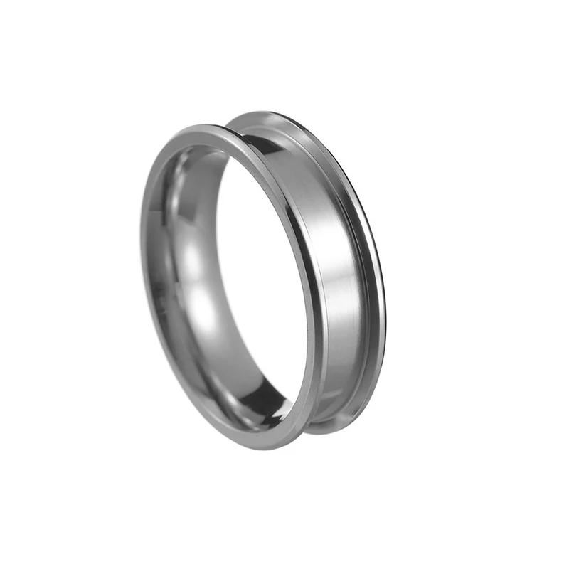 Nerezový DIY Ručně vyráběný Prsten Šířka 4/5/6/8mm 1/2/3 Prázdná Drážka Módní Kouzlo pro Muže a Ženy