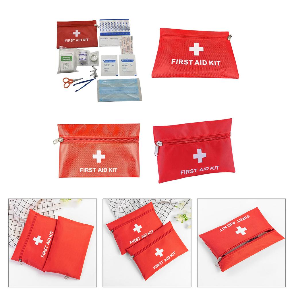 12Pcs Outdoor First Aids Kits Portable Emergency Outdoor Storage Bag Including Bandages Scissors Tweezers Enduring