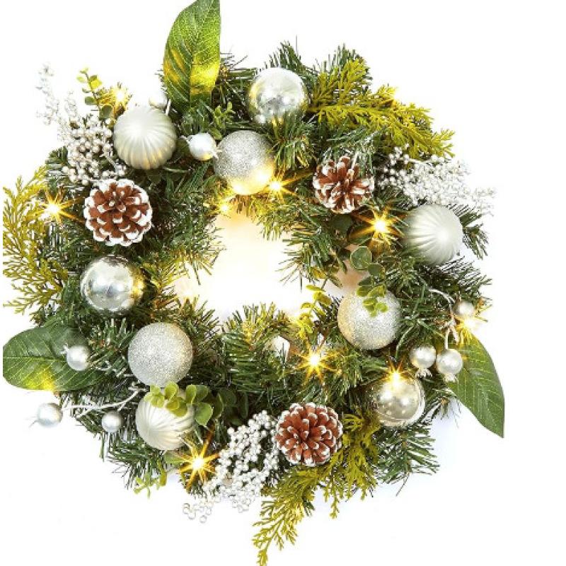

Рождественская ротанговая гирлянда Роскошные рождественские украшения светодиодные огни + Декоративная гирлянда диаметром 40 см