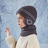 Childrens Acrylic Knit Hat And Scarf Set With Ear Protection For Winter Outdoor Wear