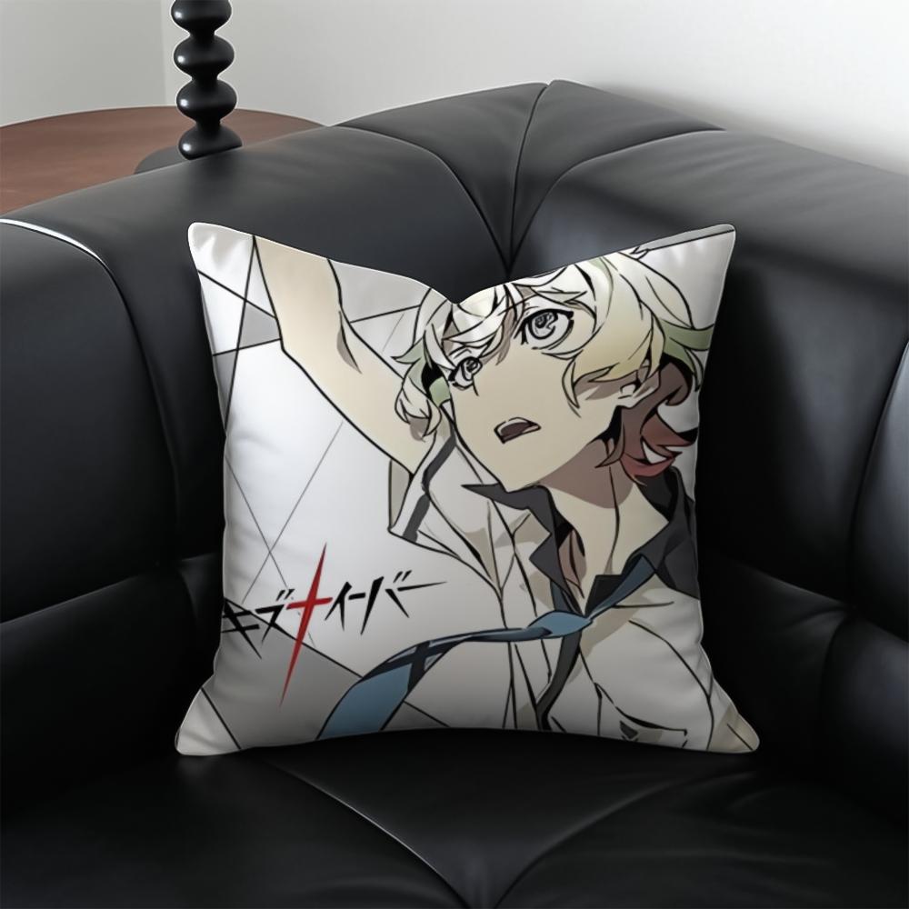 Anime KKiznaiver Cushion Cover Pillow Case Antidustmite Invisible Zipper Silky Plush Cushion
