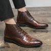 Fashion Autumn High Quality Men Ankle Boots Plus Size 48 Male Dress Boots Pointed Toe Business Casual Leather Shoes Men Chelsea Boots
