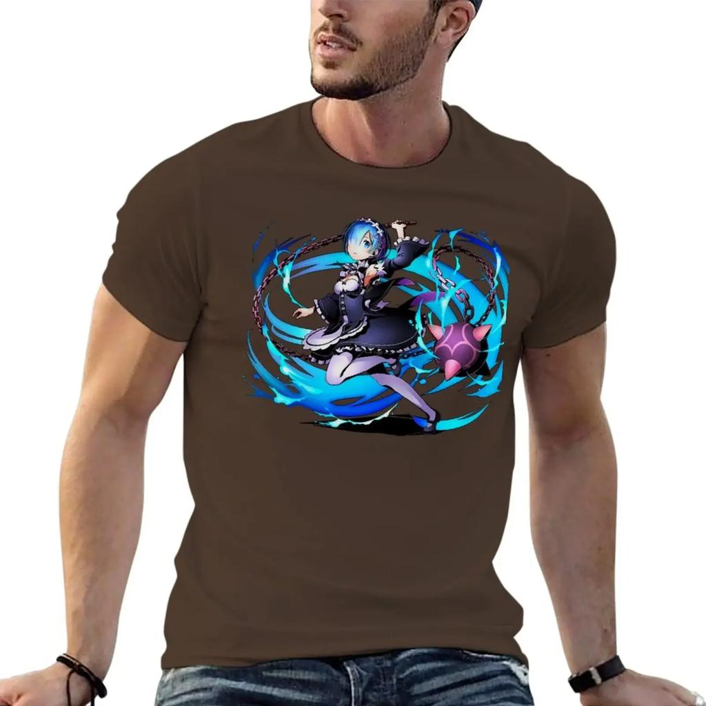 Funnys Customs Design Your Own Unisexs Graphic T-Shirts Anime Rezero | Rem | Anime Girl T-Shirt Unisex Clothing Harajuku Oversized