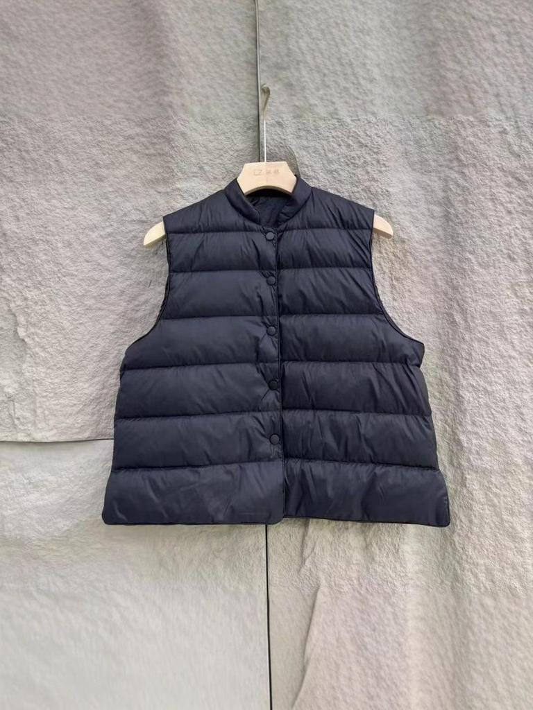 2025 Women's Lightweight Stand-Up Collar Down Vest – Trendy Autumn/Winter Sleeveless Gilet In White Duck Down