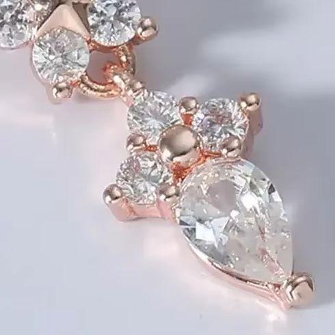 Schönes Bauchnabelpiercing Körperschmuck Mode Glänzend Schmetterling Blume Zirkon Anhänger Edelstahl Bauchnabelring