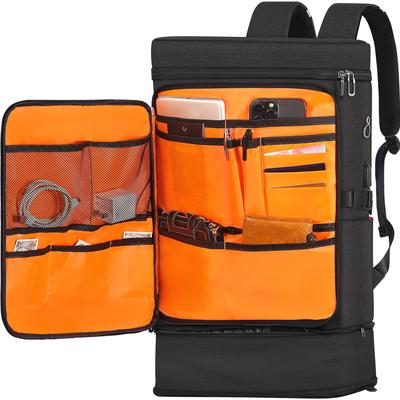 Backpack for Large Sports Travel Business Square Waterproof 17 Inch 2 Layer Expansion USB Charging Port Outdoor Disaster Unisex Men, Capacity,
