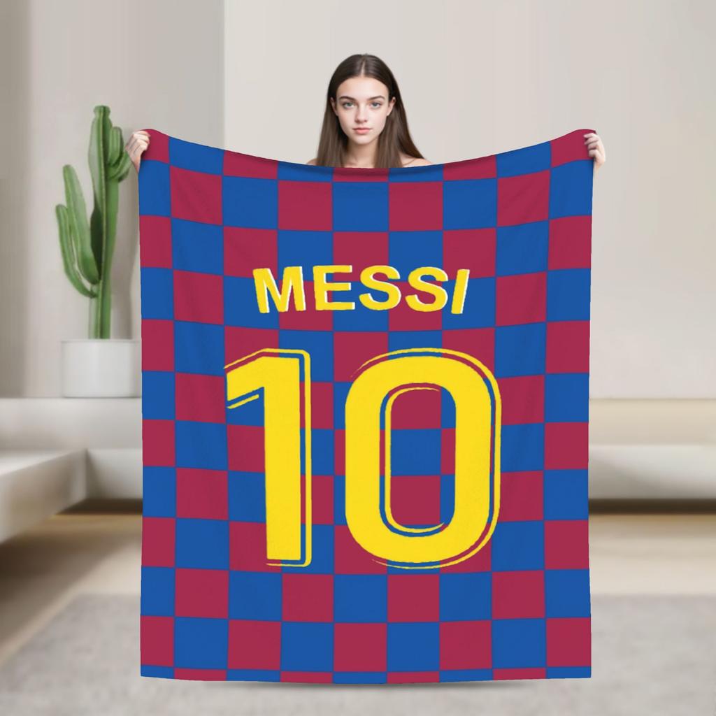 Argentina Number 10 Football Soccer Flannel Blanket Messied Awesome Throw Blanket for Home Hotel Sofa 150*125cm Bedspread