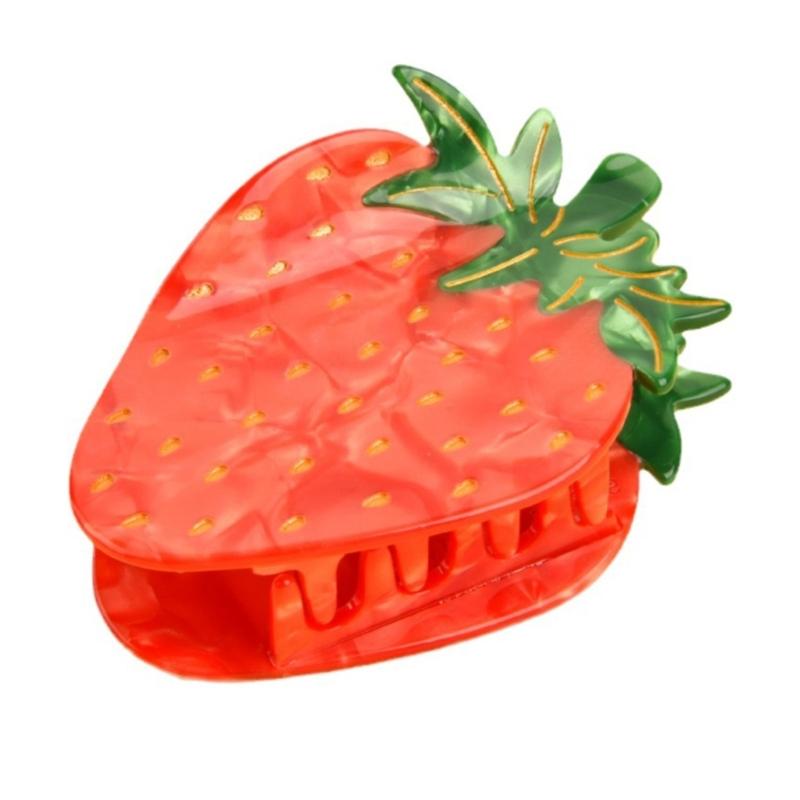 Stylish Fruit Acetate Hair Claw Clip Unique Designs Women's Hair Accessory for Daily Outings and Casual Gatherings