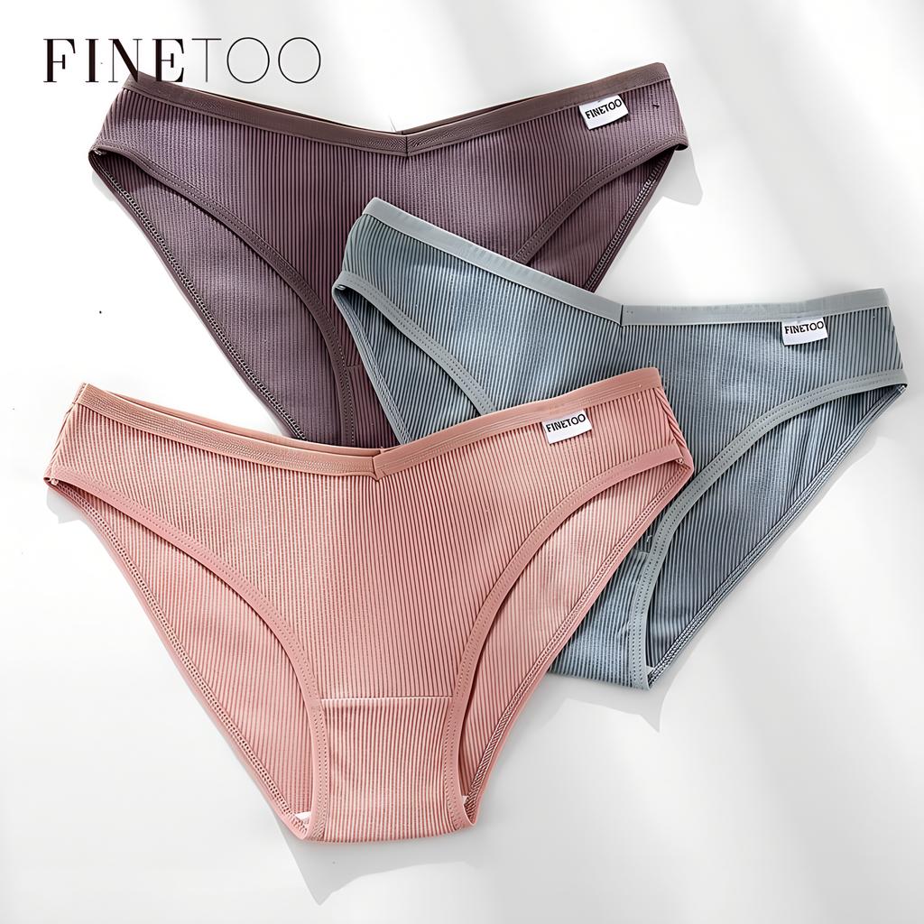 FINETOO 3Pcs Frauen Baumwolle Höschen Mode V Taille Unterhose Sexy Mädchen Briefs M-4XL Low-Rise Damen Unterwäsche frauen dessous