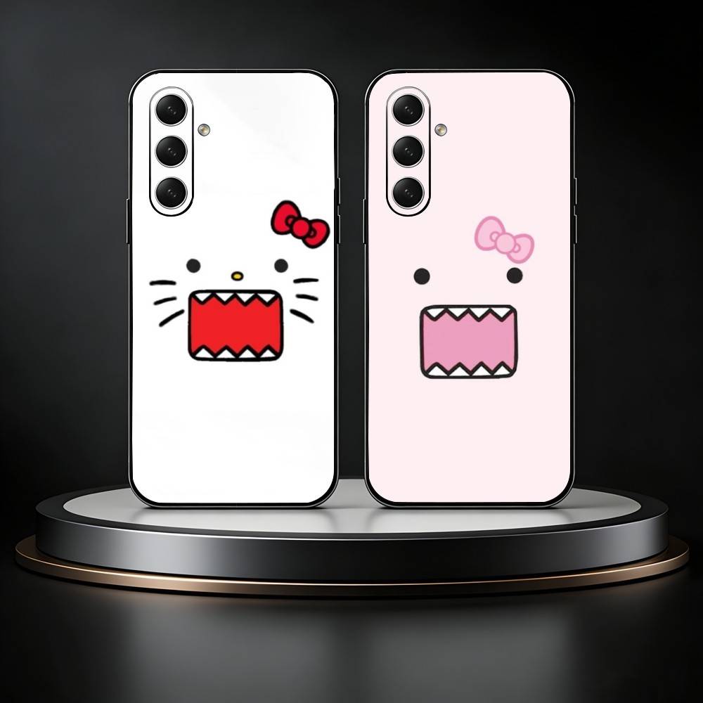Cute D-Domo-kun Phone Case For Samsung Galaxy A73,A21s,A22,A31,A52,A53,A71,A41Soft Black Shell