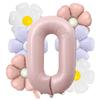 7pcs Matte Finish Daisy Balloon Number Wedding Decor Birthday Party Decoration Aluminum Foil Balloon Baby Shower Decorations