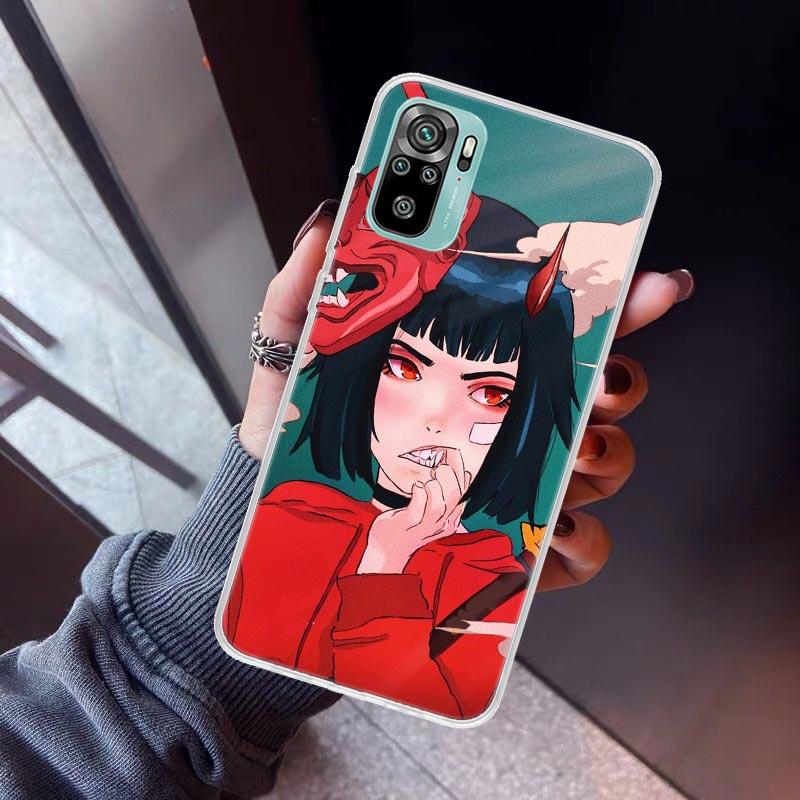 

Japanese Style Anime Phone Case For Xiaomi Redmi Note 10 11 12 13 14 15 Pro Plus 11S 12S 14S 11T 11E 10S Soft TPU Back Cover Red Redmi Note 13 5G