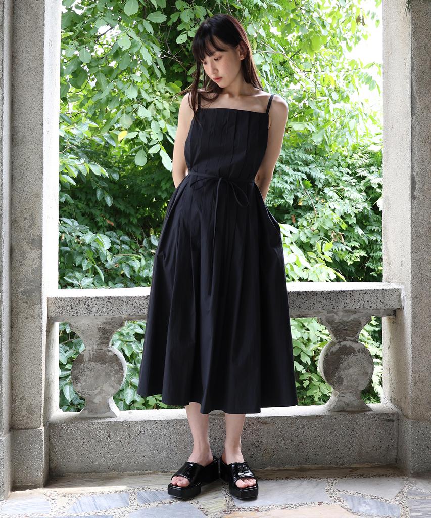 PAUL&ALICE Pleats Camisole Dress / Black