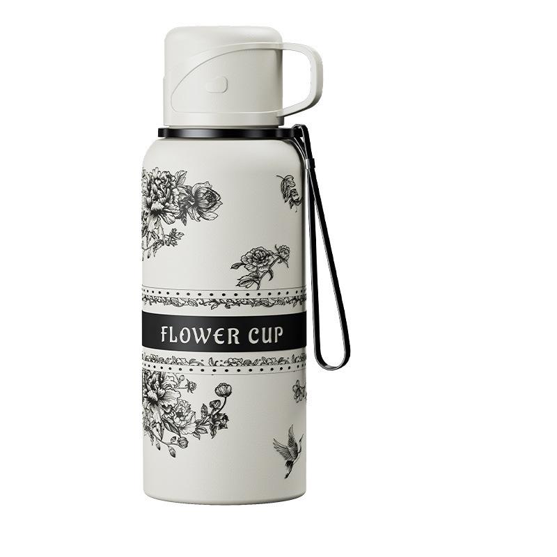 2025 Gardenia Insulated Stainless Steel Water Bottle - Large Capacity 316L Tea Cup