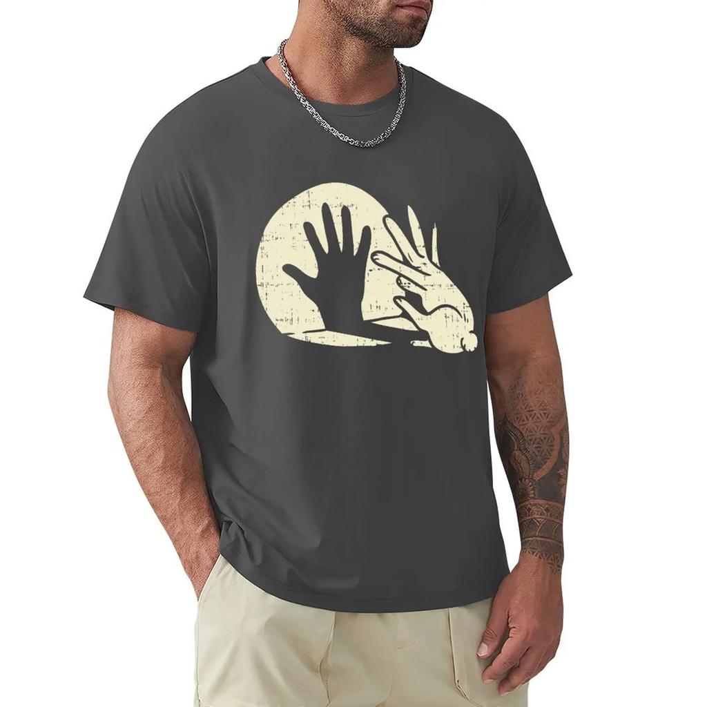 Funny Rabbit Shirt Animal Bunny Lover Shadow Play Pun Gift T-Shirt Slim Fit Tops Shirts Prevailing Cotton Men T Shirt