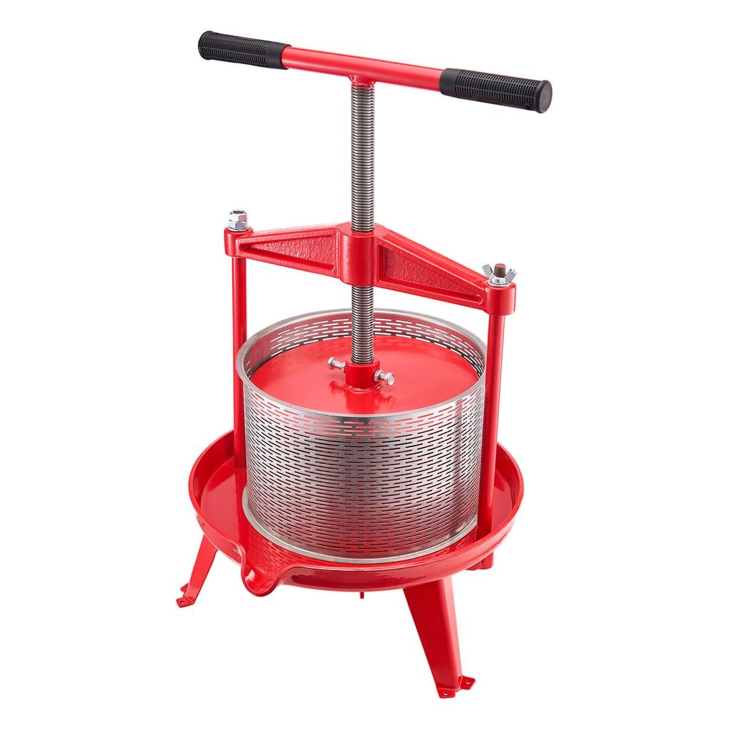 VEVOR 2.38 Gal/9L Fruit Wine Press, Stainless Steel Basket with Cross-beam and Triangular Structure, Manual Juice Maker