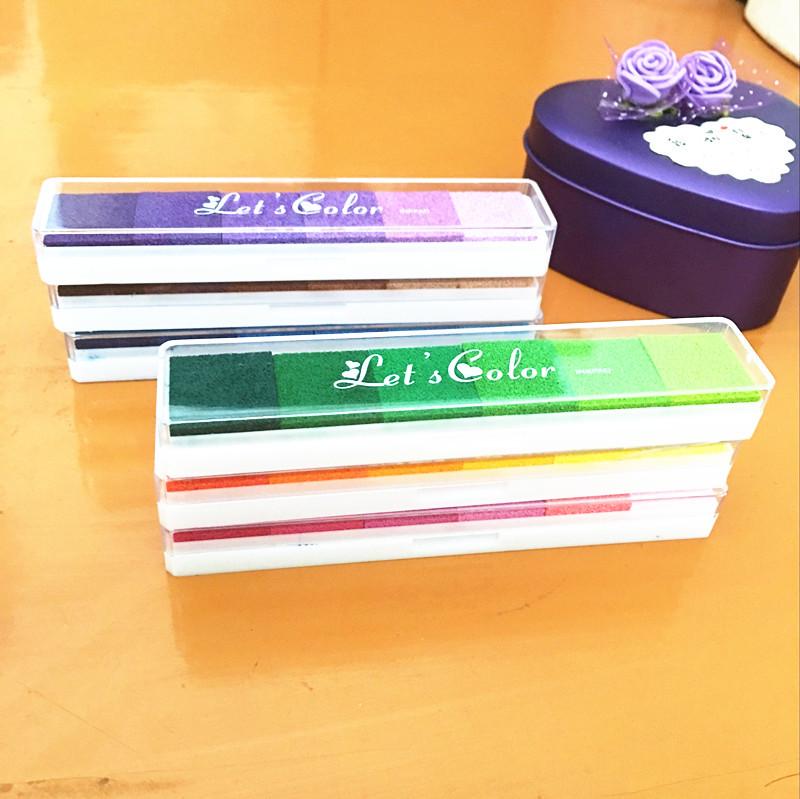 Gradient Candy Color Ink Pad for Finger Painting & DIY Stamping - 6 Color Options