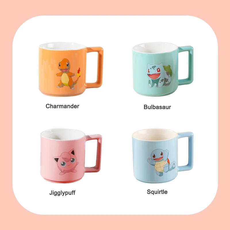 SHUNXIANG Ceramic Mug for Pokémon Licensed Cute Charmander Jigglypuff Cartoon Water Cup Coffee Cup Anime Themed Ceramic Cup Gift