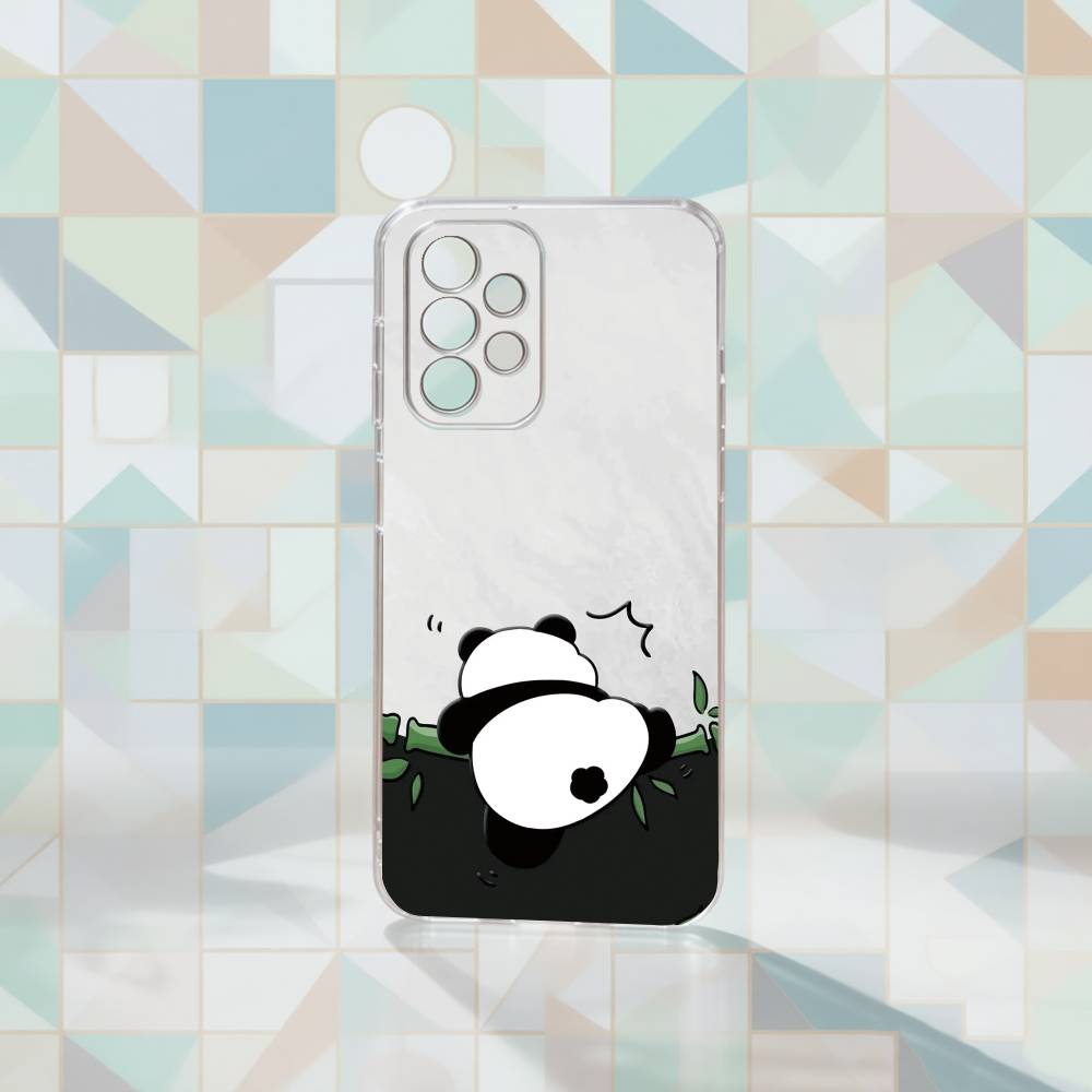 Cute Panda Phone Case Transparent Silicone Soft For Samsung S25,S24,S21,S22,S23,S30,Ultra,S20,Plus,Fe