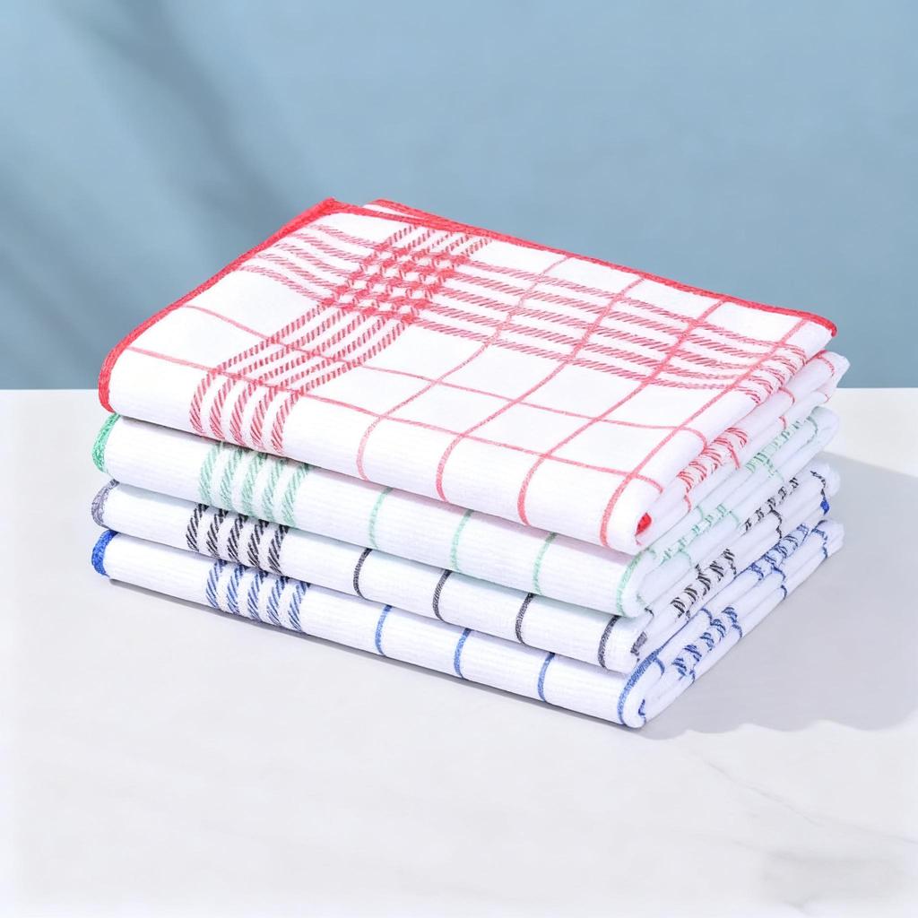 5/8 Pack of Kitchen Checkered Cleaning Cloths,60 X 40 Cm, Durable, Suitable for Kitchen and Home Use, Can Be Used for Washing Dishes and Wiping Tables