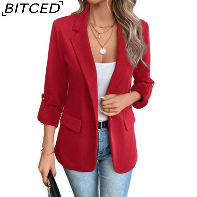 BITCED Autumn/Winter Fashion Solid-Colour Versatile Long-Sleeved Blazer for Women