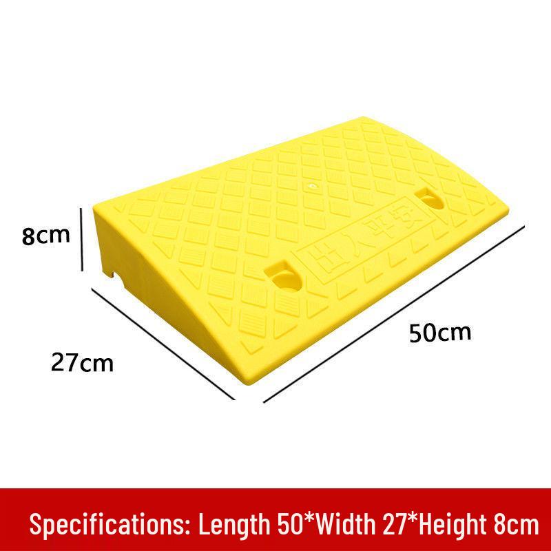 Plastic Ramp Pad: Car Uphill Climbing Slope Curb Threshold Speed Bump Step.