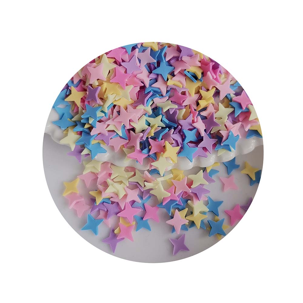 1kg Creative Colorful Star Romantic Handmade Charms Polymer Shimmering Thin Clay Pieces Great for Scrapbooking