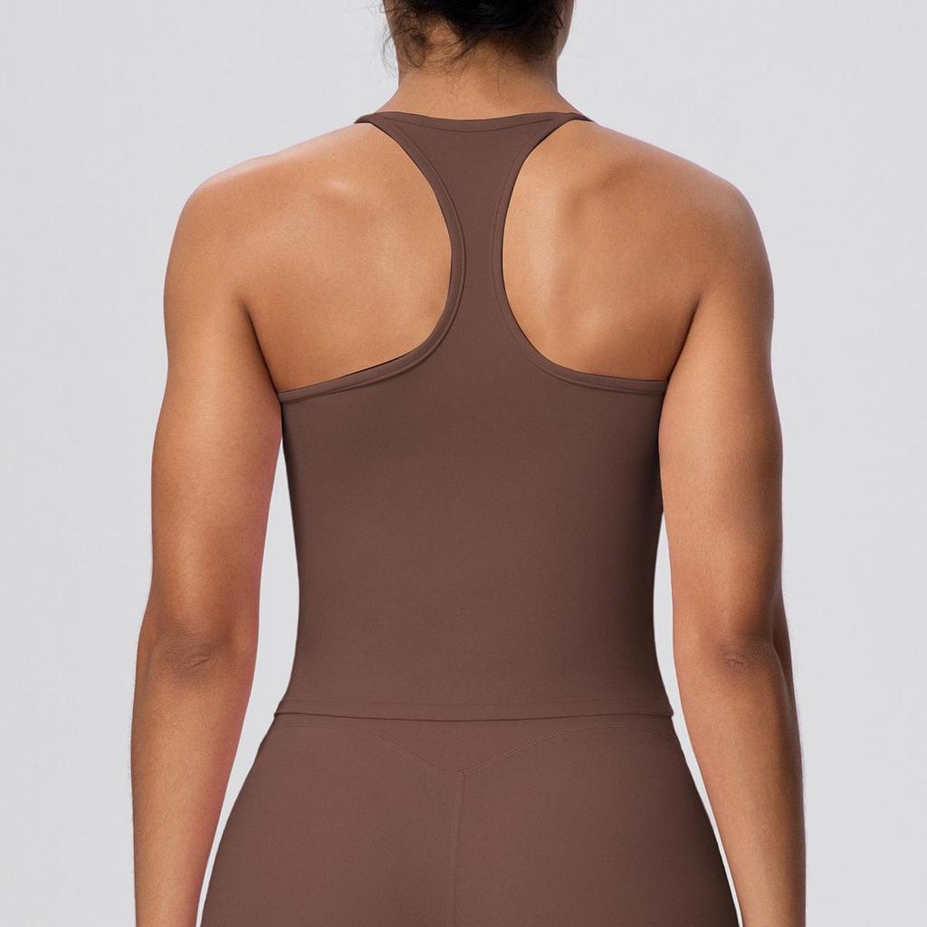 European Solid Color Criss-Cross Back Sports Bra for Running, Fitness, and Yoga