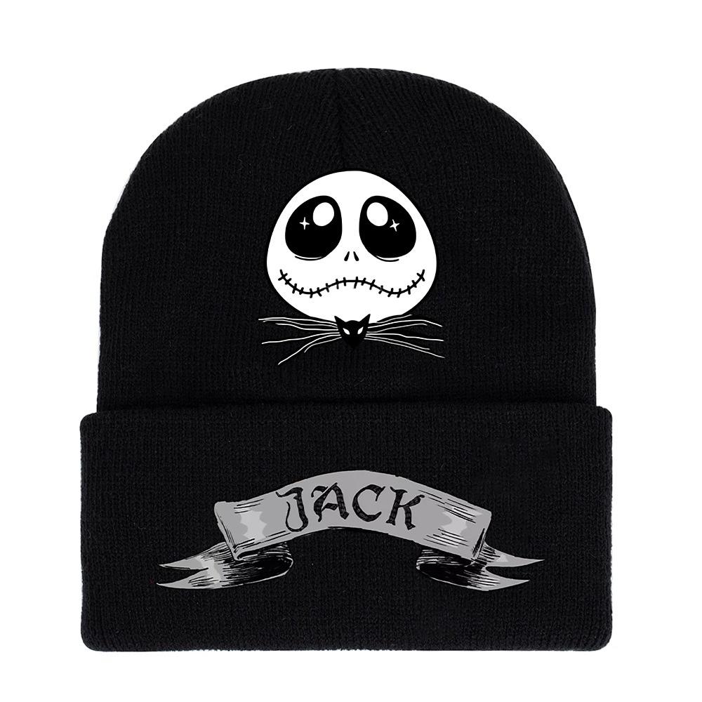 Jack Pumpkin Prince Knit Hat Colorful Halloween Print Unisex Winter Warm Cap