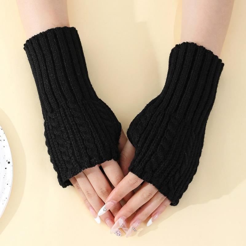 Botvotee Sleeves for Women Y2k Accessories Free Shipping Arm Sleeves Women Arm Warmers Winter Knit Warm Arm Guard Half Finger