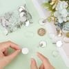 20Pcs 304 Stainless Steel Leverback Earring Findings with Flat Round Setting with 20Pcs Transparent Glass Cabochons Stainless Steel Color Tray: 20mm