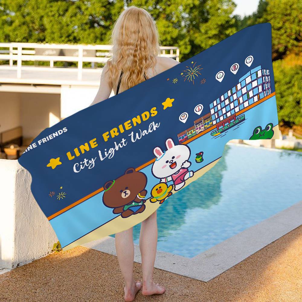 Classic Cartoon L-LINE F-FRIENDS Beach Towel Colorful Bath Towels For Girl Microfiber Quick Dry Sand Free Beach Gym Pool