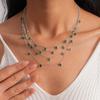Light Luxury Water Drop Shining Choker Fashion Rhinestone Jewelry Crystal Tassel Necklace  Women