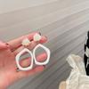 Silver Needle Irregular Resin Face-Slimming Earrings - Trendy Women's Dangle Ear Clips