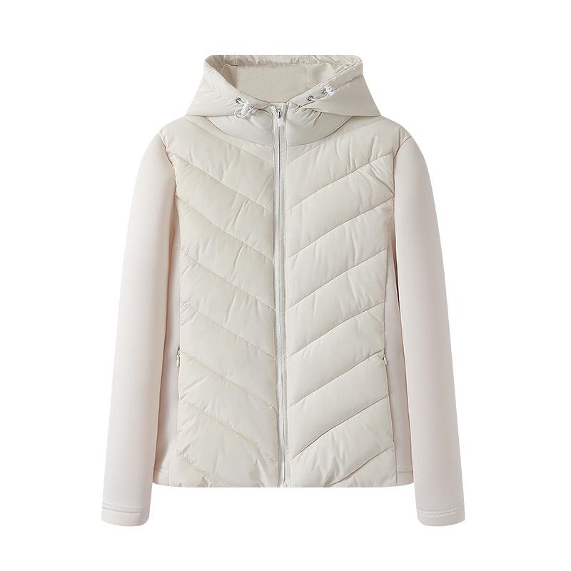 Giacca da Donna Autunno/Inverno 2025 Dimagrante con Cappuccio Stile College in Cotone - Europea