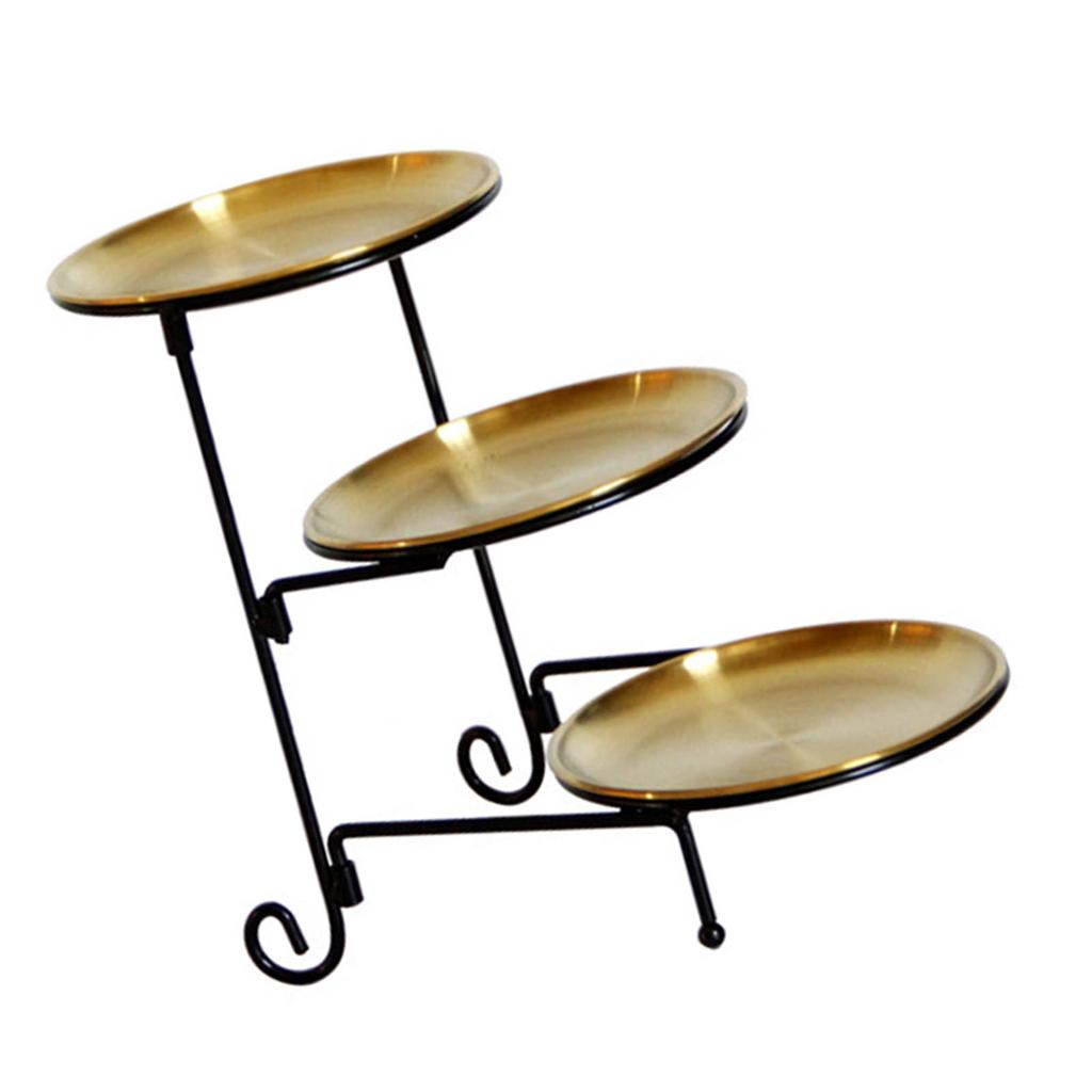 Three Layer Fruit Basket Stainless Steel Fruit Basket Modern Multi Layer Fruit Snack Storage Basket Golden