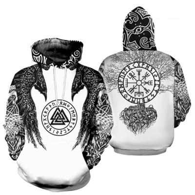 2020 New Fashion Men's Hoodies Viking Tattoo 3D Printed Funny Sweatshirt Men Women Hip Hop Jacket