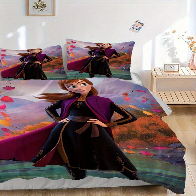 

3pcs Anna Frozen Printed Quilt Set - Includes 1 Quilt Cover and 2 Pillowcases, Machine Washable - Suitable for All Seasons.S002 135x200cm