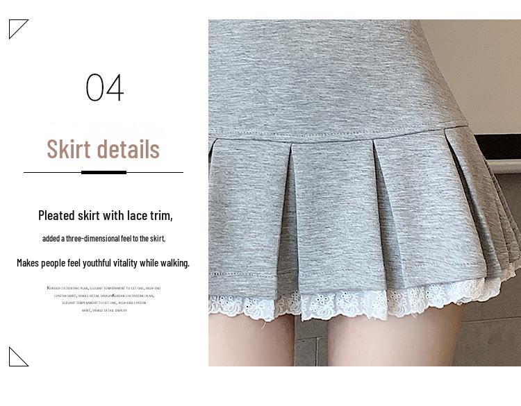 Falda Pantalón de Verano para Mujer con Adorno de Encaje, Corte A, Plisada - Cintura Alta, Adelgazante, Diseño Versátil que se Ajusta a la Cadera