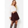 Brown Ruffle Detailed Flounce Mini Knitted Skirt Twoaw24et00214