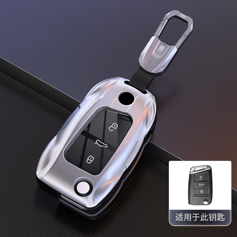 Metal Car Remote Key Cover Case Holder Shell Protector Fob, For Vw Volkswagen T-Roc Golf 7 Polo Tiguan T-Cross Jetta Eos Beetle