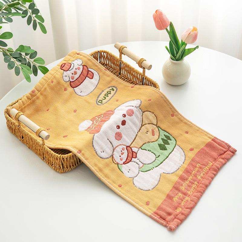 New Style Three-Layer Gauze Cotton Towel for Children - Absorbent Large Towel for Kindergarten Use