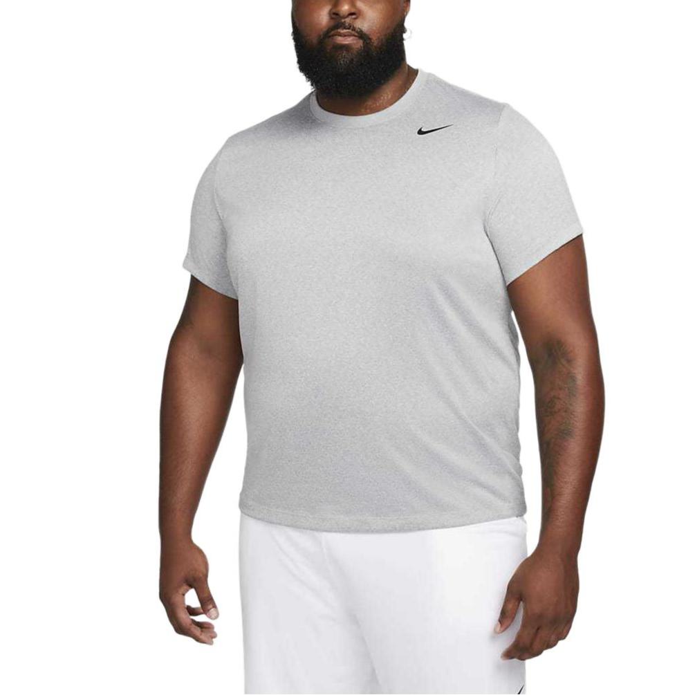 Nike Logo Badge Print Crew Neck T-Shirt Men Tops Gray DX0989-063