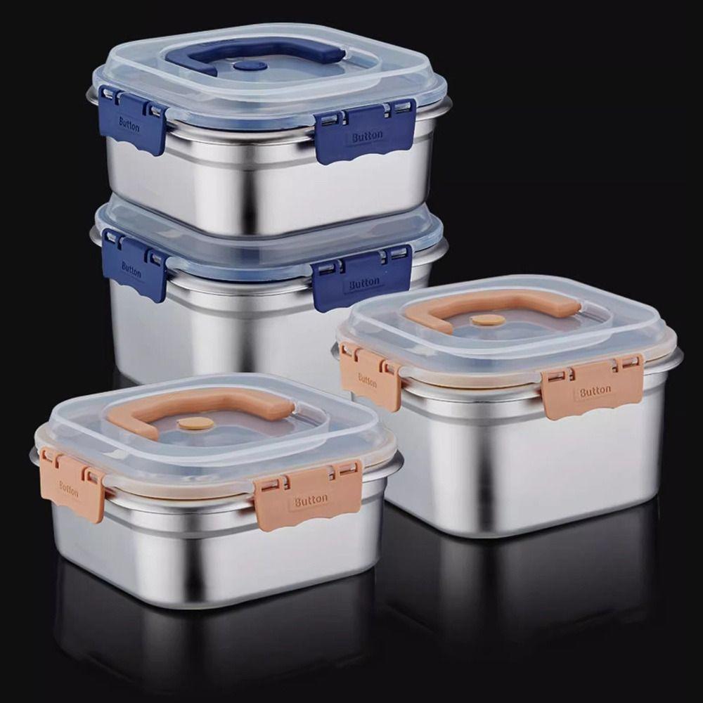 Stainless Steel Freshness-Keeping Box Large Capacity Bento Box Salad Sealed Storage Box  Camping