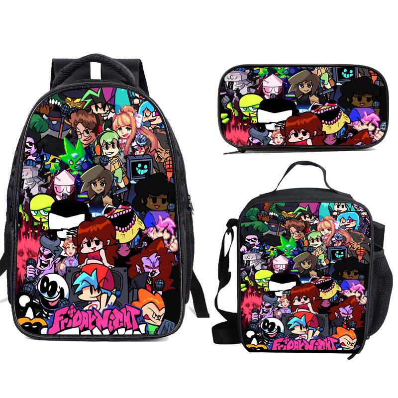 Friday Night Funkin Backpack, Three Pack Set, Pencil Case, Friday Night Funkin Backpack
