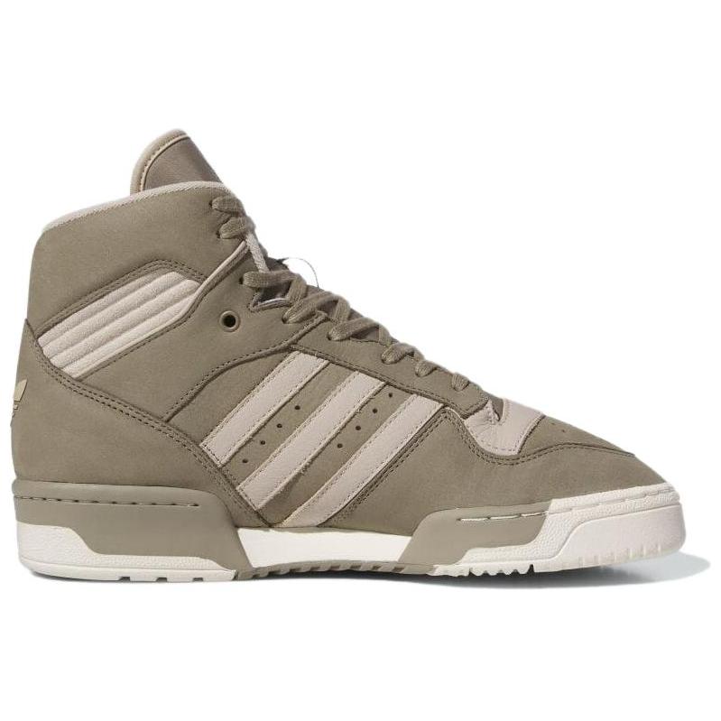 Adidas Originals Rivalry High Versatile Comfortable Non-Slip Shock Absorbing High-Top Skate Shoes Men Sneakers Gray Green IE7221