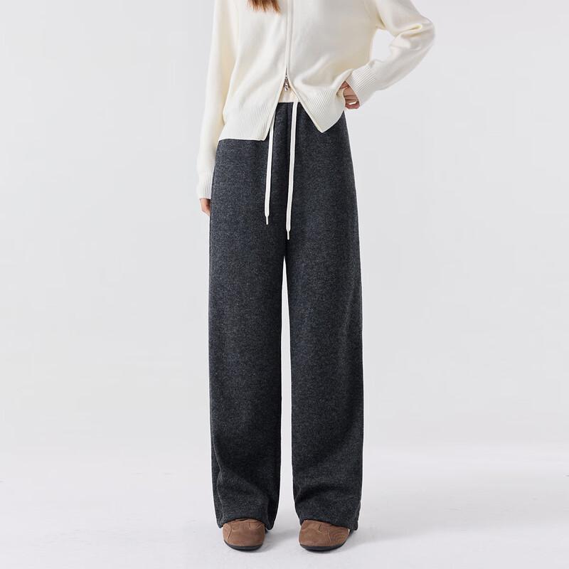 FivePlus Women's Knit Straight Wide-Leg Casual Pants
